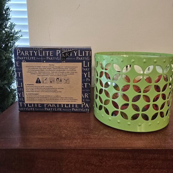 PartyLite Lime Pierced Jar Holder - New in Box - Picture 1 of 2